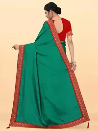 Art Silk Lace Border Saree With Blouse Piece-thumb1