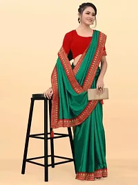 Art Silk Lace Border Saree With Blouse Piece-thumb4