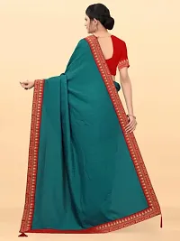 Art Silk Lace Border Saree With Blouse Piece-thumb2