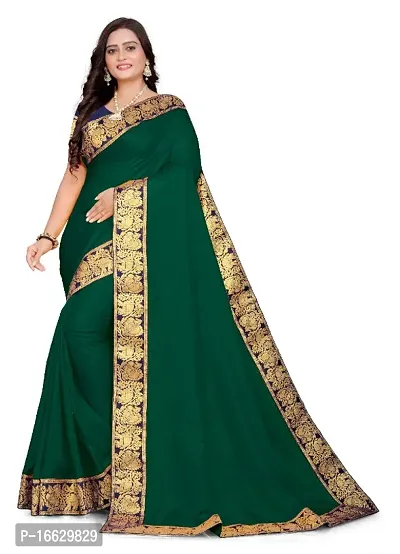 Vichitra Silk Jacquard Lace Border Sarees with Blouse Piece