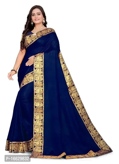 Vichitra Silk Jacquard Lace Border Sarees with Blouse Piece