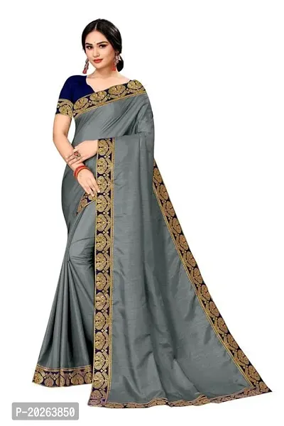 New Art Silk Saree With Blouse And Lace-thumb0