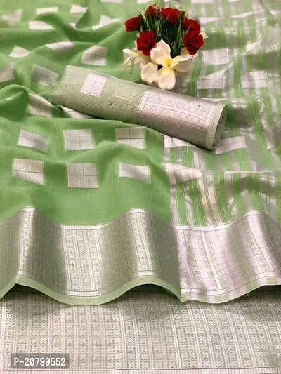 New Fancy Linen Blend Saree With Blouse