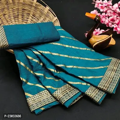 Dola Silk Foil Print Lace Border Sarees with blouse Piece