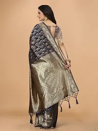 Organza Jacquard Weaving Sarees with Blouse Piece-thumb1