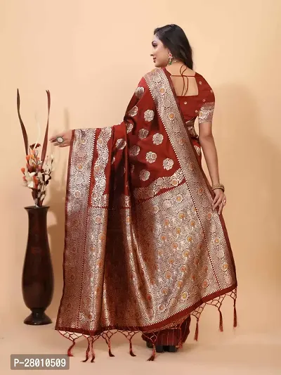 Kanjeevaram Silk Zari Weaving Jacquard Sarees with Blouse Piece-thumb3