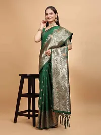 Kanjeevaram Silk Zari Weaving Jacquard Sarees with Blouse Piece-thumb4