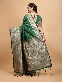 Kanjeevaram Silk Zari Weaving Jacquard Sarees with Blouse Piece-thumb1