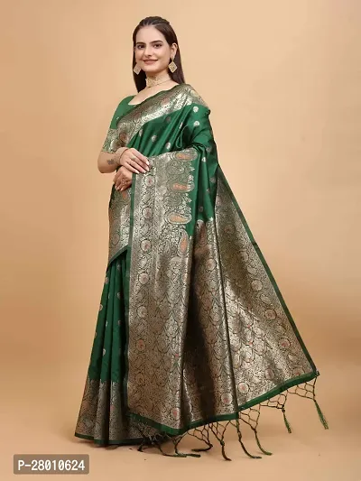 Kanjeevaram Silk Zari Weaving Jacquard Sarees with Blouse Piece-thumb3