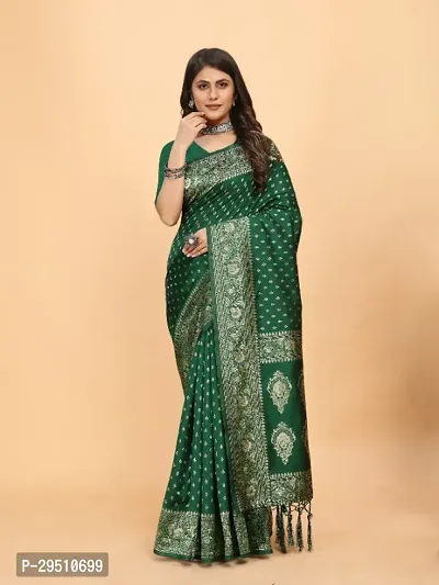 Kanjeevaram Silk Zari Weaving Jacquard Sarees with Blouse Piece