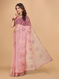 Organza Embroidered Lace Border Sarees with Blouse Piece-thumb2