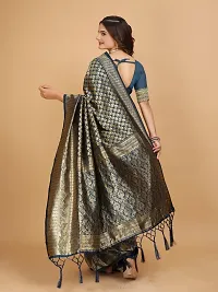 Kanjeevaram Silk Zari Weaving Jacquard Sarees with Blouse Piece-thumb1