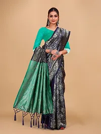 Kanjeevaram Silk Zari Weaving Jacquard Sarees with Blouse Piece-thumb1