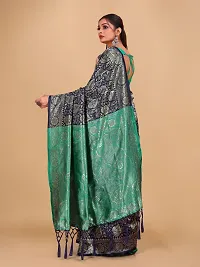 Kanjeevaram Silk Zari Weaving Jacquard Sarees with Blouse Piece-thumb2