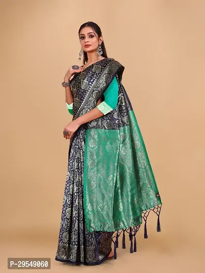 Kanjeevaram Silk Zari Weaving Jacquard Sarees with Blouse Piece-thumb4