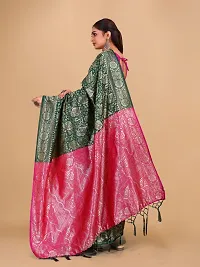 Kanjeevaram Silk Zari Weaving Jacquard Sarees with Blouse Piece-thumb3