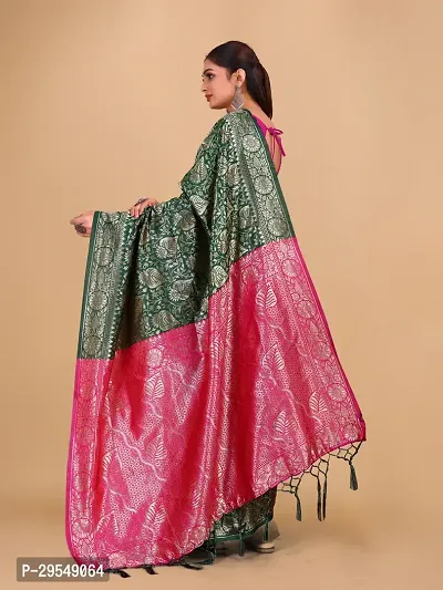 Kanjeevaram Silk Zari Weaving Jacquard Sarees with Blouse Piece-thumb4