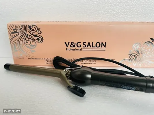 VG 060 Tripple Plated Ceramic Coating Barrel // Profesional Spring Curling Iron Electric Hair Curler
