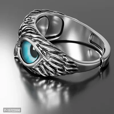 Blue Silver Coated Owl Ring For Men  Women Pack Of 1-thumb4