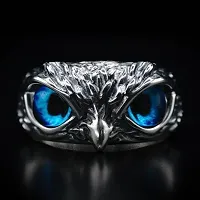 Blue Demon Eyes Owl ring High silver plating owl ring-thumb1