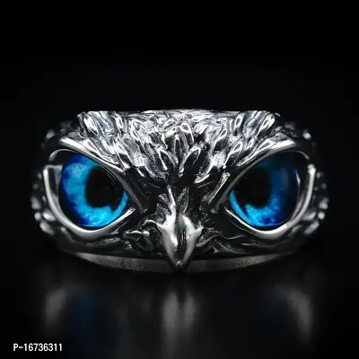 Blue Demon Eyes Owl ring High silver plating owl ring-thumb2