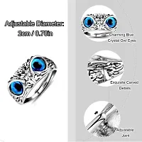 Blue Demon Eyes Owl ring High silver plating owl ring-thumb2