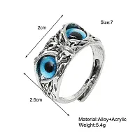 Blue Demon Eyes Owl ring High silver plating owl ring-thumb4
