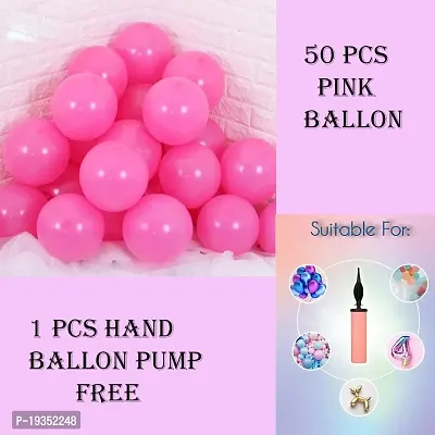 pink metallic balloon  kids theme matallic balloons + manual balloon pump 50 pcs balloon with 1 pcs free hand balloon pump-thumb0