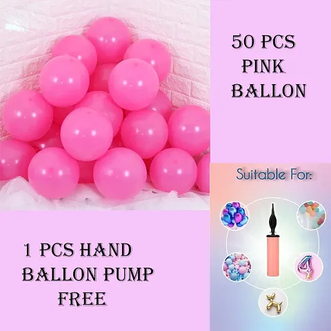 pink metallic balloon  kids theme matallic balloons + manual balloon pump 50 pcs balloon with 1 pcs free hand balloon pump
