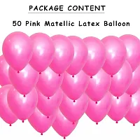 pink metallic balloon  kids theme matallic balloons + manual balloon pump 50 pcs balloon with 1 pcs free hand balloon pump-thumb1