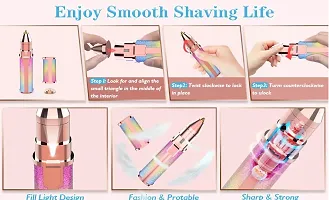 Eye Brow Hair Remover Perfect Painless Shaver Device Lady Face Razor Lip, Female Mustache Rechargeable Epilator (Rainbow)-thumb3