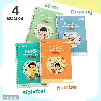 Magic Practice Copybook Set (10 Refills, 1 Pen, and 1 Grip) - Number Tracing Book for Kids (Set of 4)-thumb3