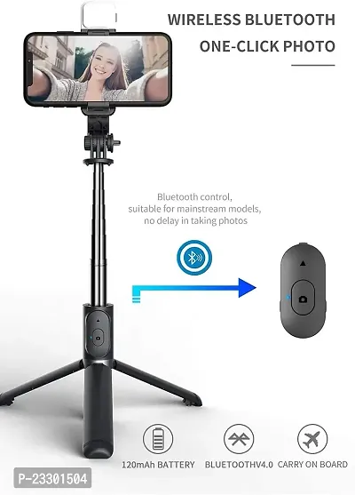 Selfie Stick Tripod with Detachable Wireless Remote, 4 in 1 Extendable Portable Bluetooth Selfie Stick  Phone Tripod Stand Compatible with  iPhone/ Samsung/ Huawei, etc.-thumb2