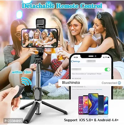 Selfie Stick with Fill Light Bluetooth Selfie Stick Tripod with Detachable Mobile Holder and Light,107cm Long Selfie Stick for Mobile Phone and Gopro Multifunctional Compact Mobile .