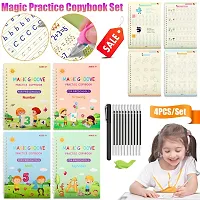4 Books/Set Reusable Magic Practice Copybook English Calligraphy Handwriting Set Letter Writing Drawing Mathematics Number Tracing Book with Magical Pen + Refill for Kids-thumb2