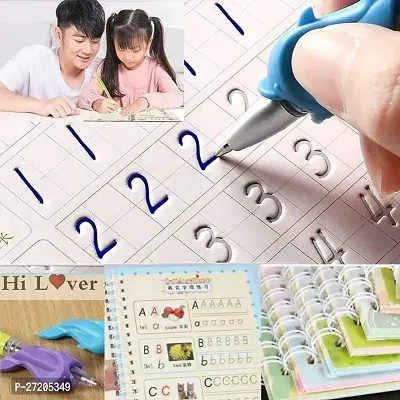 Copybook Number Tracing Book for Preschoolers with Pen(4 BOOK + 10 REFILL+ 1 pen +2 grip)Magic Calligraphy Copybook Set Practical Reusable Writing Tool Simple Hand Lettering-thumb5