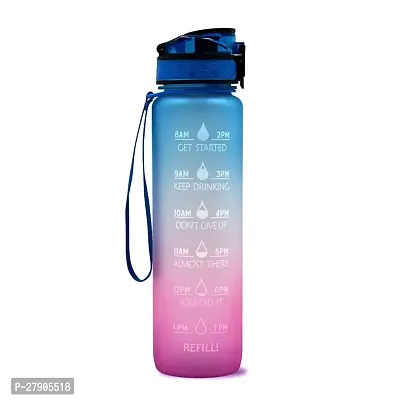 Sipper Motivational Time Marker With Straw, Leakproof water bottle-thumb0