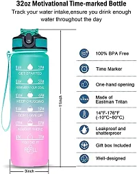 1000ml Unbreakable Motivational Water Bottle with Time Marker-thumb2