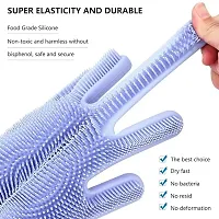 dish washing gloves silicon cleaning gloves (1 pair) 1 hand set-thumb3