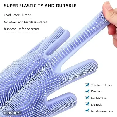 dish washing gloves silicon cleaning gloves (1 pair) 1 hand set-thumb4