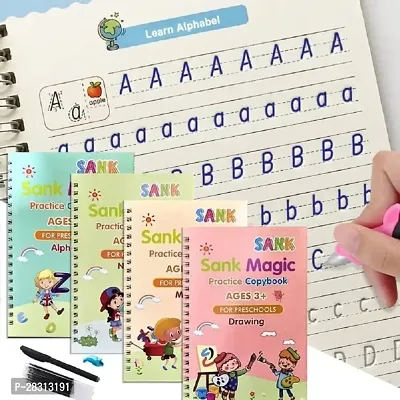 Sank Magic Practice Copybook, (4 Book + 10 Refill) Number Tracing Book for Preschoolers with Pen-thumb0