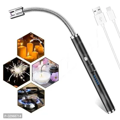 Electric Lighter for Candles Rechargeable Electric Gas Lighter Home Use Candle Lighter Plasma Flameless Windproof USB Lighter 360deg; Flexible Neck Arc Lighter (Multicolor)-thumb0