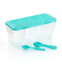 Useful Plastic 4 Section Spice Container Box with 4 Spoons- 1800ml-thumb1