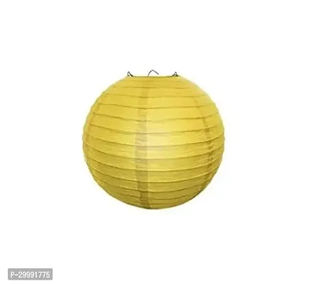 Paper Lamp Lantern for Decoration Home, Office, Garden Yellow Colour 8 inch Size Pack of 2-thumb0