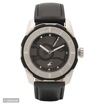 3099SL02 Black, White Strap Black Analog Wrist Watch For Boys  Men