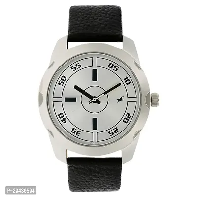 3123SL02 White Strap Black Premium Analog Wrist Watch For Men