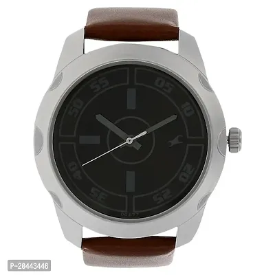 3123SL03 Black Strap Brown Classic Analog Wrist Timepiece For Men