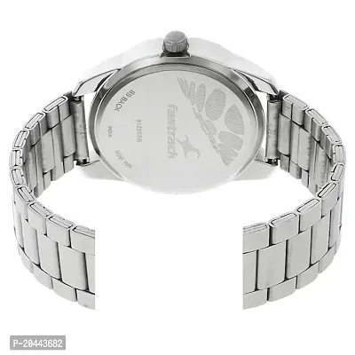 3123SM01 Black Strap Silver Chain Premium Analog Watch For Men-thumb4