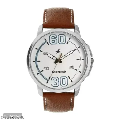 38052SL01 White Strap Brown Classic Analog Timepiece For Boys  Men