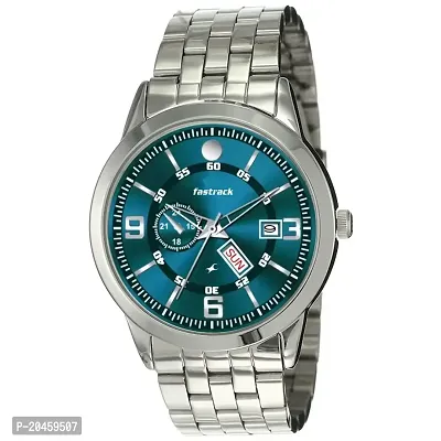 DD001SM Green Strap Silver Chain Premium Analog Timepiece For Boys  Men